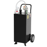 Garvee 35 Gallon Fuel Caddy,Fuel Storage Tank with Manual Transfer Pump,Gasoline Diesel Fuel Container for Cars, Lawn Mowers, ATVs, Boats, More, Black - Black