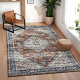 Garvee Extra Large Washable Area Rug 10x13 Vintage Medallion Living Room Rug Foldable Low Pile Floral Oriental Indoor Carpet Ultra Soft Non Slip Traditional Accent Throw Rug Home Decor, Red