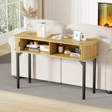 Garvee Console Table with Drawers and Open Shelf Narrow Sofa Table for Entryway Hallway Oak - Oak