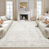 Garvee Geometric Rugs for Entryway 4x6 Washable Area Rugs with Non Slip Backing Living Room Soft Carpet Neutral Farmhouse Indoor Floor Carpet Mat for Entrance Hallway Nursery
