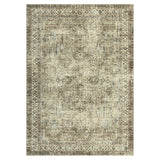Garvee 4X6 ft Brown 100% Polyester Persian Area Rug, Washable Low Pile Vintage Floral Carpet, Non Slip Foldable Soft Floor Cover, 1160 gsm Distressed Oriental Print for Living Room Bedroom Dining Room, Indoor Home Decor - Brown