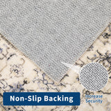 Garvee Vintage Area Rug 6x9 Non Slip Non Shedding Washable Floor Cover, Low Pile Traditional Distressed Retro Carpet, Foldable Floral Print Soft Mat for Dining Room Bathroom Kitchen - Beige