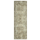 Garvee 2X6 ft Brown 100% Polyester Persian Runner Rug, Washable Low Pile Vintage Floral Carpet, Non Slip Foldable Soft Floor Cover, 1160 gsm Distressed Oriental Print for Kitchen Hallway Entryway Bedroom, Indoor Home Decor - Brown