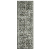 Garvee 2X6 ft Brown Green 100% Polyester Persian Runner Rug, Washable Low Pile Vintage Floral Carpet, Non Slip Foldable Soft Floor Cover, 1160 gsm Distressed Oriental Print for Kitchen Hallway Entryway Bedroom, Indoor Home Decor - Brown Green