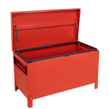 Garvee Heavy-Duty Steel Truck Bed Tool Box Chest, Lockable Waterproof Jobsite Deck Storage w/ Indented Lid & Side Handles - 48x24x24 in - Claret (Indented Lid Patent), No Drawer - 