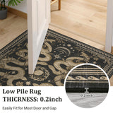 Garvee Snake Washable Kitchen Rugs Non Slip Low Pile Stain Resistant Floor Carpet for Bedroom Living Room Entryway, 2x6, Dark Grey - Snake |Dark Grey