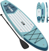 Garvee Inflatable Paddle Board for Adults 11ft with Premium Accessories Non-Slip EVA Deck Peacock Blue Lightweight Carry Bag Pump - Peacock Blue