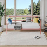 Garvee Metal Daybed Twin Size With Stylish Headboard And Premium Steel Slat Support For Bedroom Living Room Guest Room, Black, Twin Size - Pink Daybed