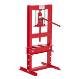 Garvee Hydraulic Shop Press 6 Ton H-Frame Garage Floor Press Adjustable Height Movable Plates - Red