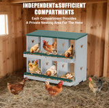 Garvee Nesting Boxes for Chickens, 6 Compartments Metal Chicken Nesting Box with Large Vented Holes, Easy Egg Collection, Durable Galvanized Steel, 12x11 Inch Compartments - Green I 6 Compartments