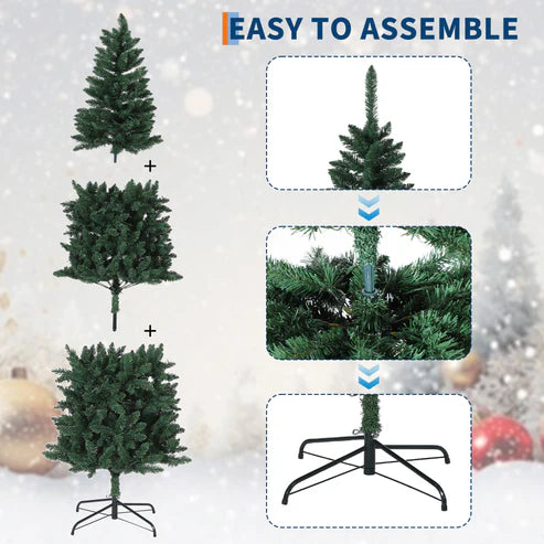 Garvee 9ft Christmas Tree, Prelit Artificial Pencil Xmas Tree with Dual-color LED Lights, Easy Assemble, Xmas Decor for Home Party Office Mall Holiday