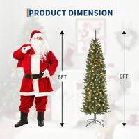 Garvee 9ft Christmas Tree, Prelit Artificial Pencil Xmas Tree with Dual-color LED Lights, Easy Assemble, Xmas Decor for Home Party Office Mall Holiday