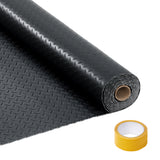 Garvee 7.5x25 FT Garage Floor Mat Thickened Non-Slip PVC Diamond Plate Protector for SUVs Trucks Sports Cars Black - Black
