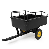Garvee Heavy Duty 750 LB ATV Dump Trailer with Removable Sides for Tractors, Lawn Mowers, UTVs, 17 Cu.Ft, Steel Frame, Black - Yellow+Black