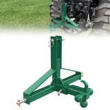 Garvee 3 Point Hitch Receiver Category 1 Tractor 2 in Receiver 3 Ball & Hook Heavy Duty Trailer Hitch Kubota Compatible - Green