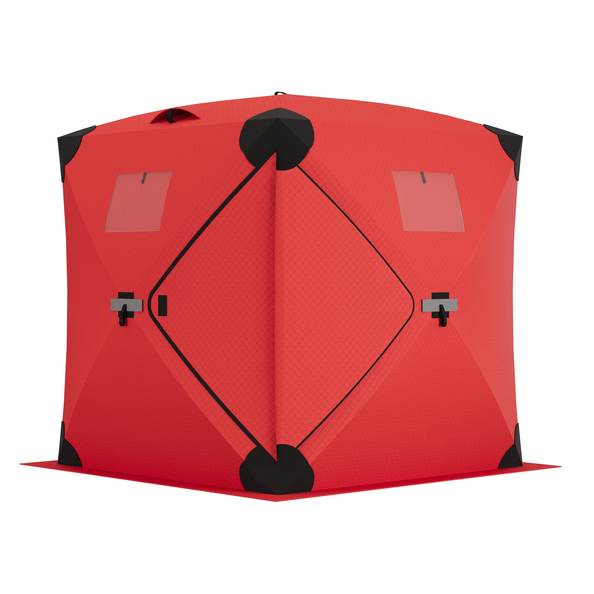 Garvee Ice Fishing Tent, Warmth Retaining Design Pop-Up Portable Hub-Style Ice Fishing Shelter, Thickening 34 Square Feet of Fishable Area, 3-Person Shelter