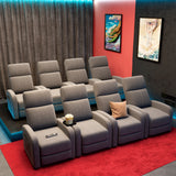 Garvee Relaxsessel Liegesessel with Recline Function Adjustable Linen Upholstery Single Seat Polstersessel for Living Room Home Theater Gray