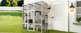 Garvee 70-Inch Large Catio Enclosure UV-Protected Wooden Frame Rust-Resistant Steel Mesh Cat House for Patio Backyard Multi-Level
