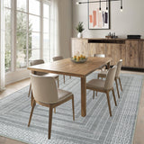 Garvee Grey 10x13 Living Room Rugs, Washable Modern Bordered Area Rug for Bedroom, Ultra Soft Thin Stain Resistant Floor Carpet for Dining Room Office Foldable Lightweight Floor Cover