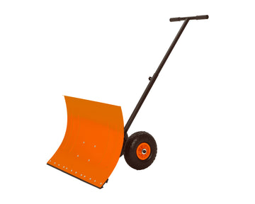 Garvee Heavy Duty Snow Shovel Pusher with Wheels – 29" Adjustable Angled Steel Blade – Ergonomic Handle – Anti-Slip – Large Off-Road Tires – Effortless Snow Removal for Driveway, Sidewalk & Patio – Orange – Color: Orange wheel orange XQ CA