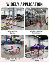 Garvee Foldable Truck Bed Cart Heavy Duty 800 lbs Capacity Auto Parts Dolly with 6 Casters Durable Steel Folding Transporter for Pickup Truck Storage Workshop Red