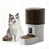 Garvee Automatic Pet Feeder 4L Capacity For Cats & Small Dogs, 6 Meals Daily Timer, Stainless Steel Bowl, Dual Power, White, 18x29cm, Home Use - Schwarz