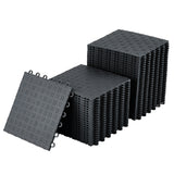 Garvee Heavy Duty Interlinked Garage Floor Mat – 12"x12" Double-Sided Non-Slip PVC, 3000kg Load, Easy Installation, Ideal for Garage, Workshop, Home Gym, Basement, Repair Shop – Black, 50 Pieces - Black