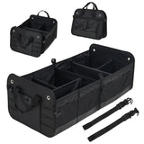 Garvee Collapsible Car Trunk Organizer Storage Bag – Heavy-Duty Black Oxford – Multi-Purpose Cargo Box – Large Capacity – Size: 90L x 43.5W x 32.5H