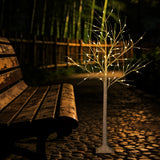 Garvee Set of 3 Pre-Lit White Birch Tree Lights (4/5/6 ft) - 72/96/156 Warm White LEDs, Timer, 4 Lighting Modes, Bendable limbs, Indoor/Outdoor Christmas Decor - Color: White