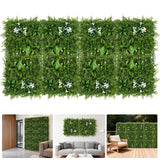 Garvee UV Resistant Artificial Boxwood & Fern Wall Panels, Dense 3D Faux Greenery Privacy Screen Tiles - interconnected 20x20 in for Indoor/Outdoor Fence Patio Balcony Decor - 8-Pack, 50x50cm - 