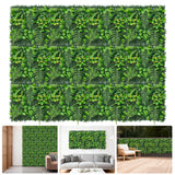 Garvee UV-Resistant Artificial Green Wall Panels - Faux Fern & Grass DIY interconnected Privacy Screen Tiles, Multi-Layer Vertical Foliage Backdrop for Indoor/Outdoor Decor - 50x50cm, 12 Pieces