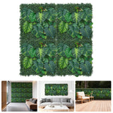 Garvee Artificial Greenery Wall Panels, Interlinked Faux Monstera & Pilea Leaves with Grass Base Hedge Privacy Screen - 50x50cm DIY Fake Plant Wall Backdrop for Indoor/Outdoor Patio, Balcony, Garden & Events - 4 Pieces, 50*50CM