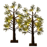 Garvee USB Powered Lighted Bonsai Tree Lamp, 2-Pack Tabletop Artificial Tree Lights - Warm White Non-Changing LEDs - Indoor Home Decor - 50cm USB Extension Cable - 2PCS 0.53m 16-Light LED Banana Tree - Plantain