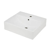 Garvee Modern Ceramic Bathroom Basin basin – Rectangular Countertop Vanity – Stylish, Durable & Easy to Clean – Ideal for Home Renovation – Model 5040A181 - White