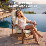 Garvee Water-Resistant Outdoor Adirondack Chair Cushion, 44 x 19 x 4 in High-Back Patio Seat Pad - High-Elasticity Support - Replacement for Garden Furniture, Beige - Beige
