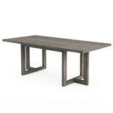 Garvee 71" Rectangular Dining Table for 6-8 – H-Shape Legs, Thickened Wood Grain Top, Sturdy Modern Farmhouse Table – Vintage Gray, 1.8 Meters