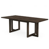 Garvee 71" Rectangular Walnut Dining Table for 6-8 – H-Shape Legs, Thickened Wood Top, Modern Farmhouse Design – Walnut Color, 1.8 Meters