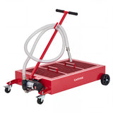 Garvee High-Current Electric Oil Drain Pan Cart, 25 Gallon Marked - 110V Pump - Low-Profile Rolling Waste Oil Collector, Red (Actual Capacity 16 Gallons) - Red