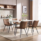 Garvee Dining Chairs Set of 2 Modern Faux Leather Kitchen Chairs with Thickened Metal Frame, Scratch-Resistant Upholstery,Widened Seat & Adjustable Anti-Slip Pads, Cushioned Backrest for Kitchen