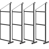 Garvee Shipping Container Shelving Brackets 4PCS, 3-Tier 22''D x 60''H Black Powder Coated Steel Shelf Support for Cargo Storage, Easy to Hang and Remove for Heavy Duty Containers, Workbenches - 