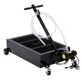 Garvee Low Profile Oil Drain Pan 20-Gallon with 180W Electric Pump, Folding Handle, Carbon Steel, 8FT Hose, Wheels - Cars, SUVs, Trucks - Black