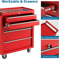 Garvee 5-Drawer Rolling Tool Chest with Keyed Locking System and Drawer Liners for Garage Warehouse Repair Shop, Durable Cold-Rolled Steel, Black