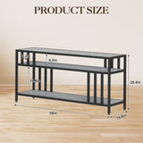 Garvee 58 in TV Stand for Television up to 65 in, Entertainment Center with 3-Tier Open Shelves, Quadruple-Tube Support, Grey - Grey 1