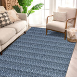 Garvee Modern Grey Blue 8x10 Washable Area Rugs, Large Modern Woven Pattern Accent Rugs, Non-Slip Soft Low Pile Floor Carpet, Non-Shedding Contemporary Indoor Carpet for Bedroom, Living Room