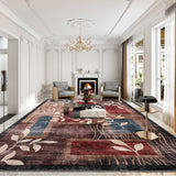Garvee Modern Floral Red/Brown 9x12 Area Rugs for Living Room, Soft Washable Rugs, Large Rugs for Bedroom, Dining Room or Home Office, Non-Slip Backing, Stain Resistant Home Decor Rug, Red/Brown
