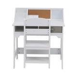 Garvee Adjustable Kids Desk and Chair Set with Hutch, Bulletin Board, Storage Drawers, Pen Holders – Perfect for Boys and Girls’ Study and Art – White