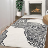 Garvee Large Area Rug 10x13 Non Slip Washable Rug Modern Abstract Area Rug for Living Room Soft Indoor Non-Shedding Carpet Low Pile Foldable Thin Rug for Bedroom Nursery Office Cream