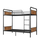 Garvee Space-Saving Twin Over Twin Metal Bunk Bed - Heavy Duty Convertible Frame, High Safety Guardrails, Integrated Ladders, Noise-Free, Easy Assembly, No Box Seasonal Needed, Matte Black - Matte Black