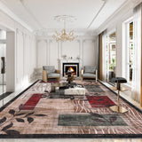 Garvee Modern Floral Red/Green 10x13 Area Rugs for Living Room, Soft Washable Rugs, Large Rugs for Bedroom, Dining Room or Home Office, Non-Slip Backing, Stain Resistant Home Decor Rug