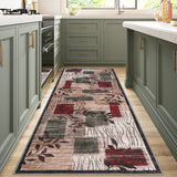 Garvee Modern Floral Red/Green 2x6 Area Rugs for Living Room, Soft Washable Rugs, Large Rugs for Bedroom, Dining Room or Home Office, Non-Slip Backing, Stain Resistant Home Decor Rug